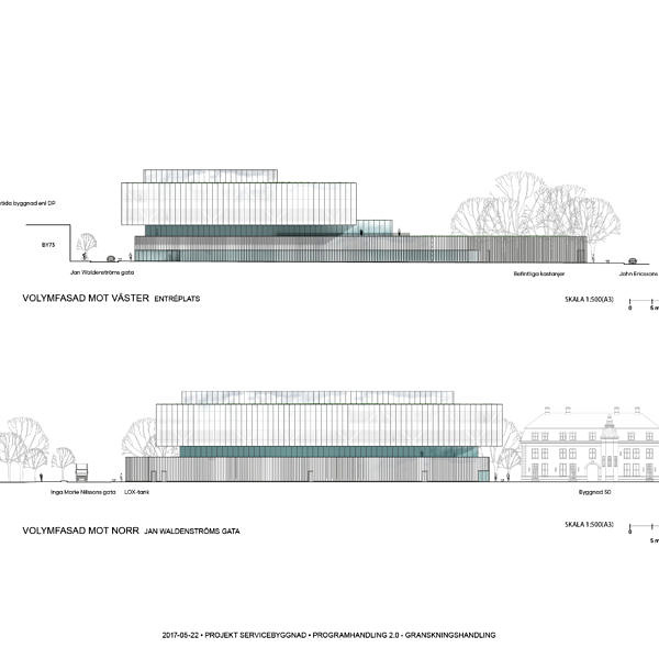 malmo 2 Servicebyggnaden på Malmö sjukhusområde