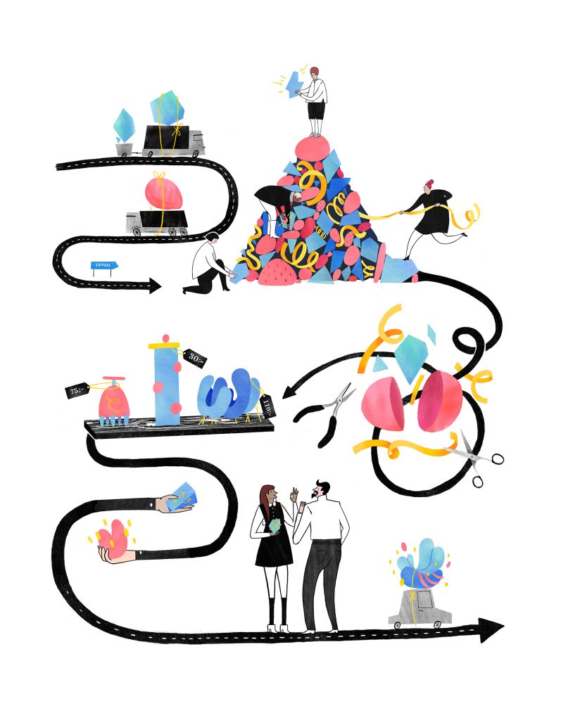 upcycling illustration 01 Hur kan arkitektur synliggöra och påverka beteenden? Detta är Kikås Upcycling-galleria.