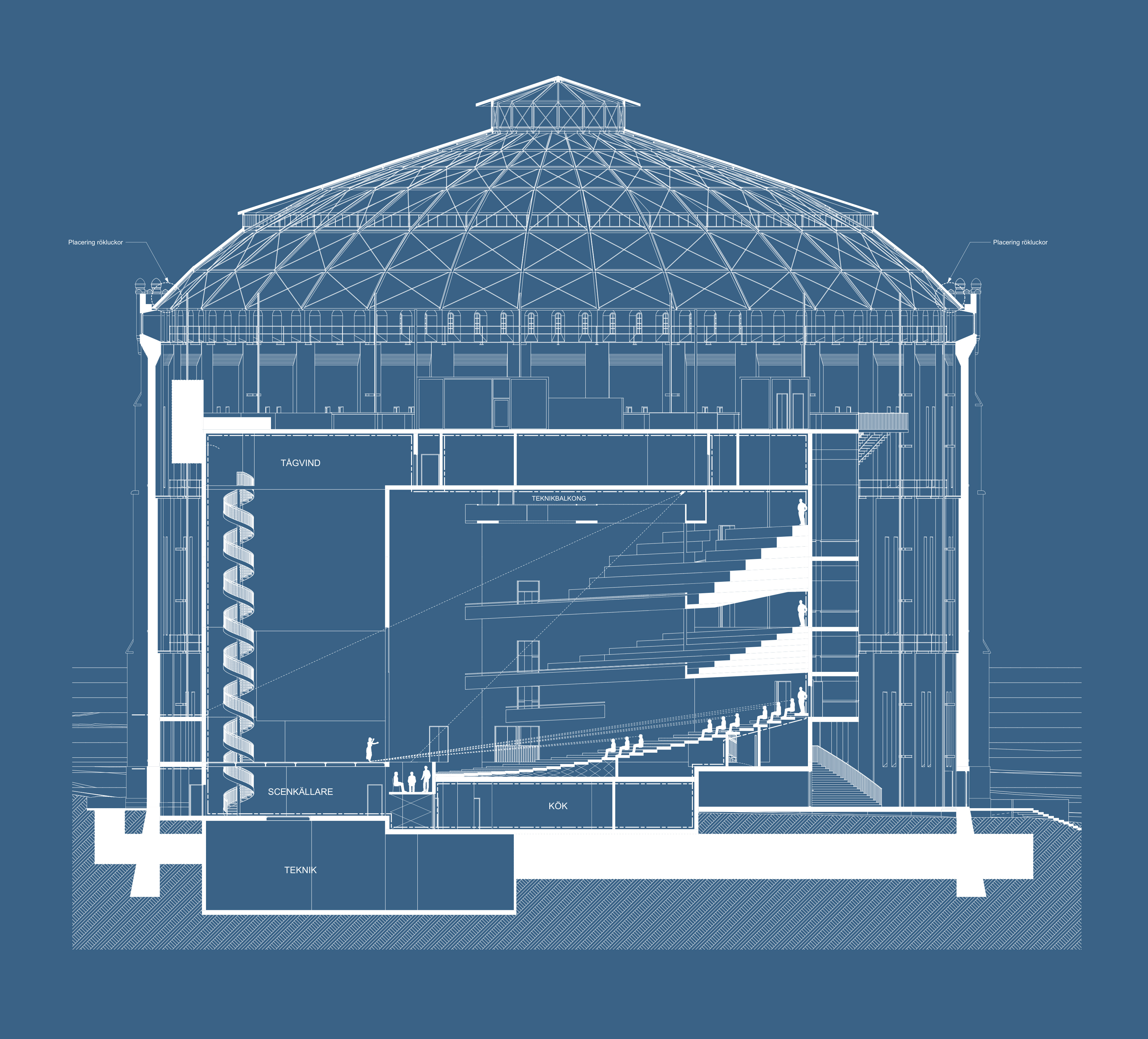 gasklocka ritning blau Gasometer