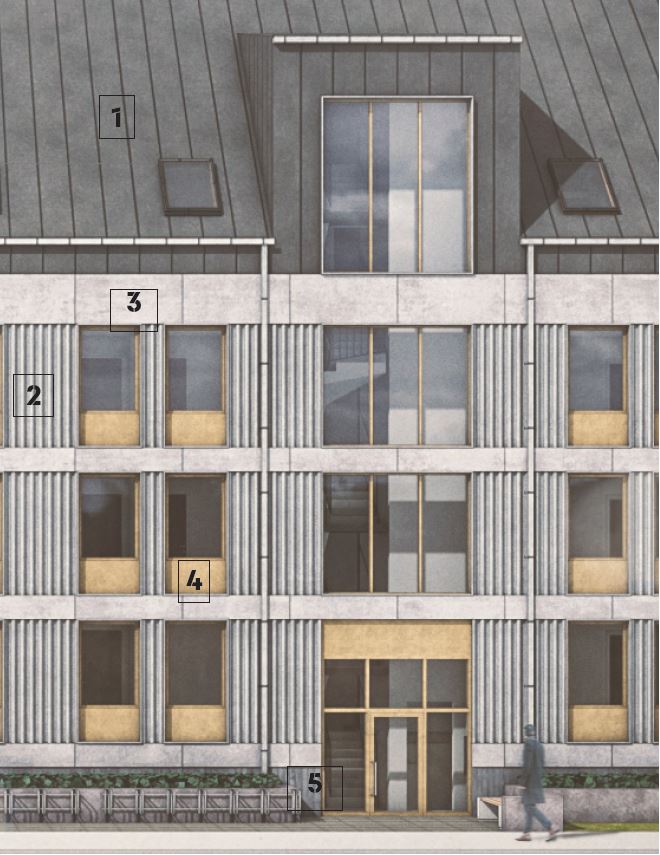 material fasad Bygglov för nytt bostadshus på Brogatan i Karlstad