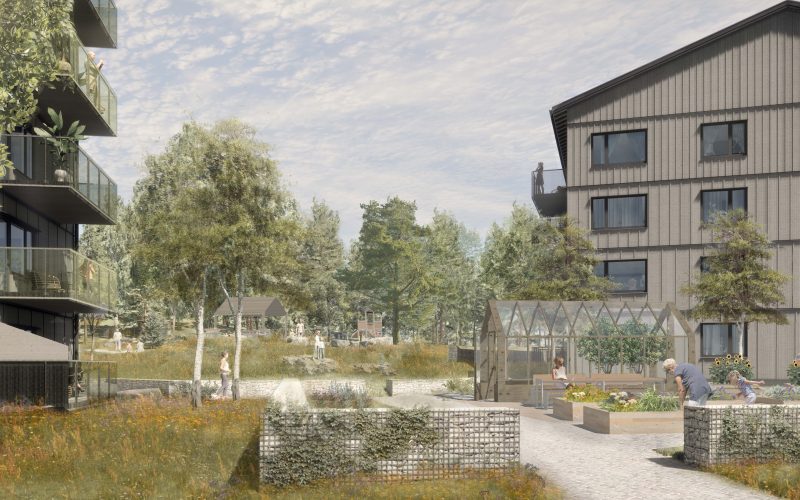 vy over odling Närproducerade hus av småländsk gran gav markanvisning i Huskvarna