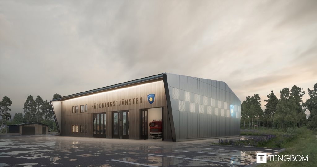 Visualisering av Grums nya brandstation