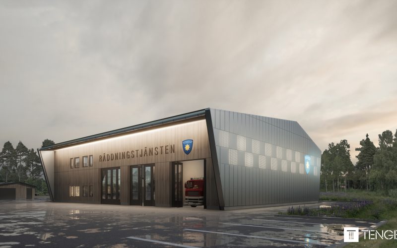 Visualisering av Grums nya brandstation